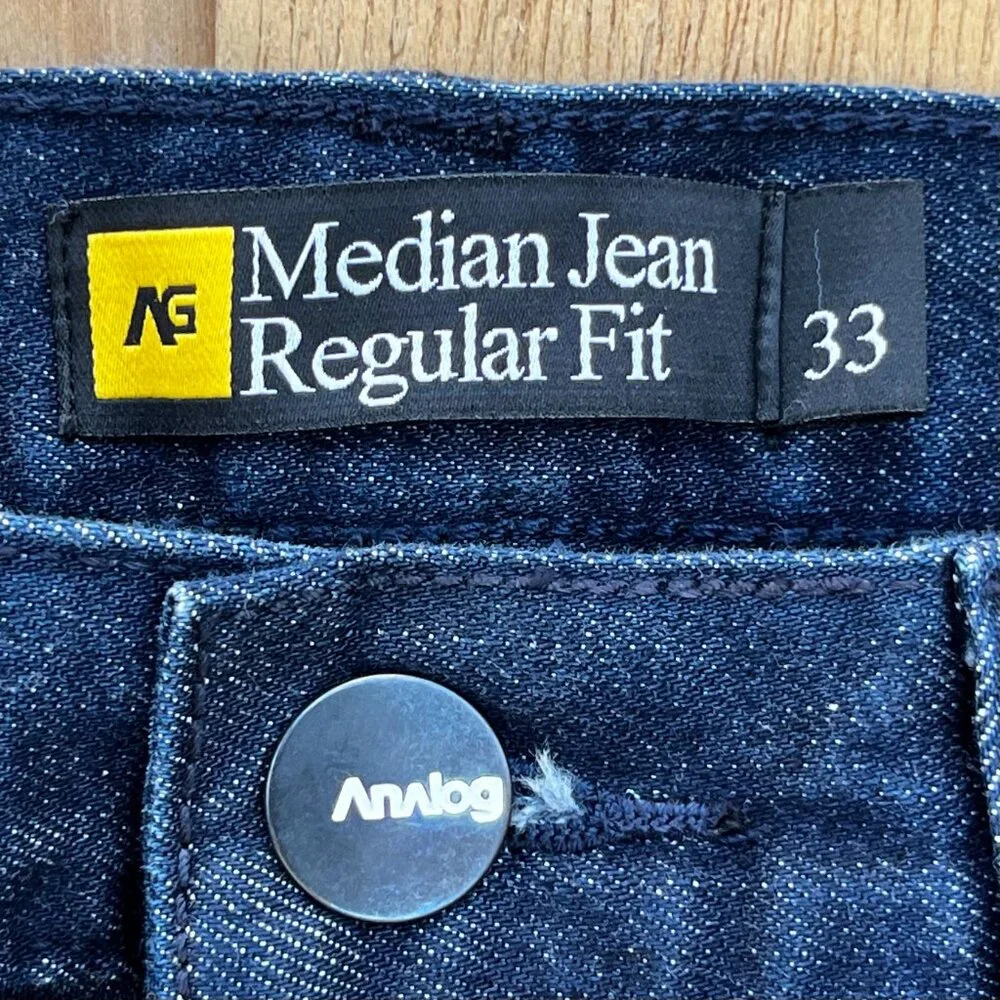 ANALOG MEDIAN JEANS MEN’S sz 33W 33L Regular Fit Dark Wash Straight Leg - Picture 3 of 12